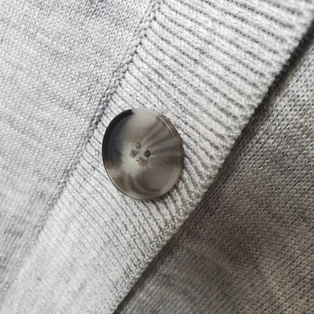 LOFT Womens Heathered Gray Cardigan Wool Blend Knit Button Up Sweater Size Large - Picture 7 of 10